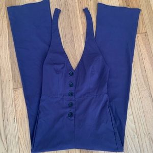 UO Nico Button-Front Halter Jumpsuit (XS-TP)